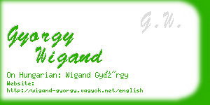 gyorgy wigand business card